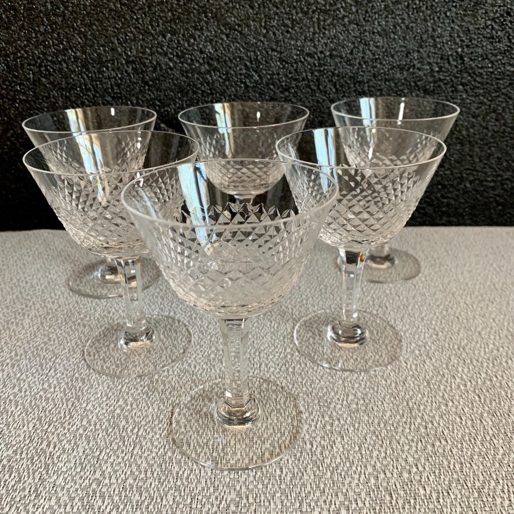 Mid-Century Modern Crystal Stemware Barware Sherry Cocktail - Set of 6